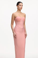 Faran Romantic Contour Strapless Bandage Maxi Dress