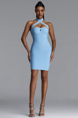 Lina Classic Contour Halter Bandage Mini Dress