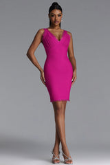 Reggie Romantic Contour V Neck Bandage Mini Dress