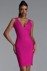 Reggie Romantic Contour V Neck Bandage Mini Dress