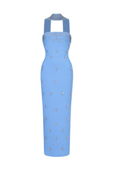 Marina Glamorous Contour Strapless Rhinestone Bandage Maxi Dress
