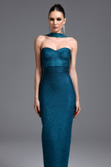 Hutuny Classic Contour Sleeveless Bandage Midi Dress