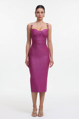 Ziriy Sleeveless V-Neck Bandage Purple Maxi Dress
