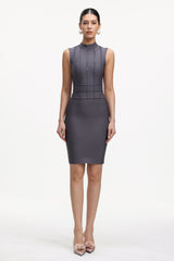 Guga Classic Contour Sleeveless Bandage Midi Dress