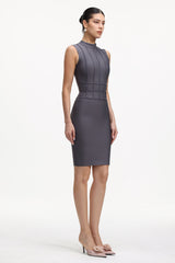 Guga Classic Contour Sleeveless Bandage Midi Dress
