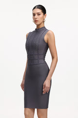 Guga Classic Contour Sleeveless Bandage Midi Dress