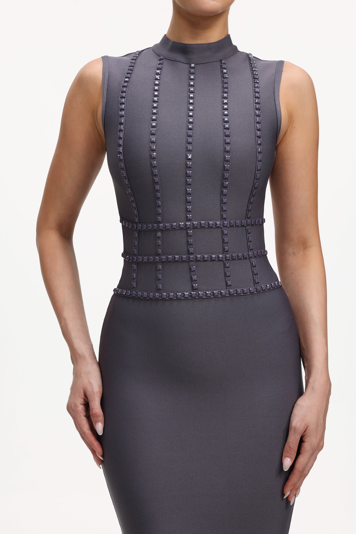 Guga Classic Contour Sleeveless Bandage Midi Dress
