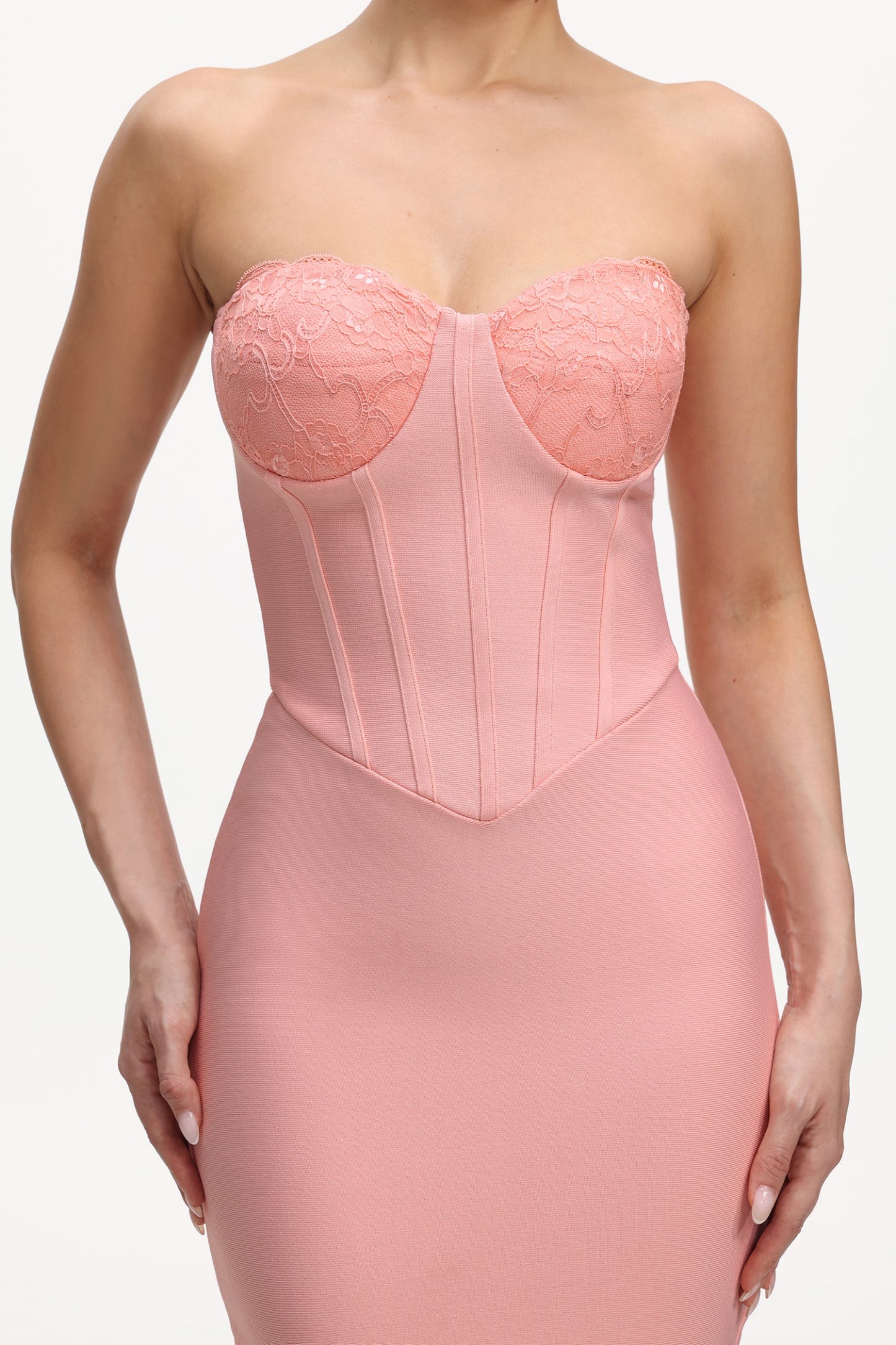 Faran Romantic Contour Strapless Bandage Maxi Dress