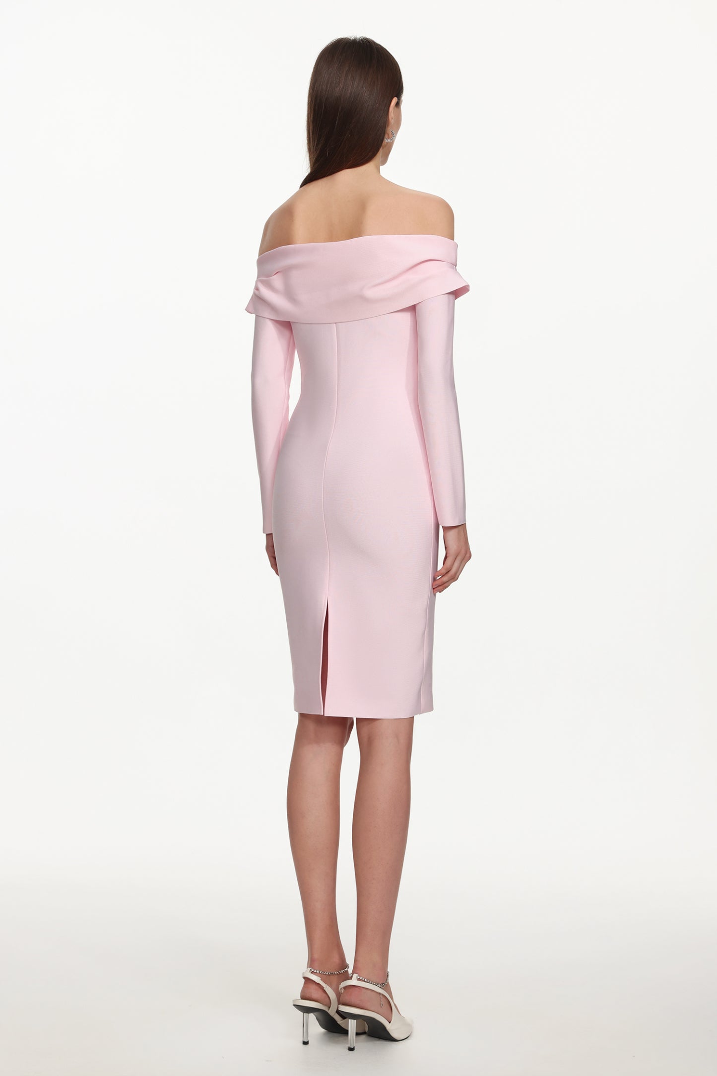 Samantha Romantic Contour Long Sleeve Floral Bandage Midi Dress