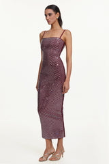 Orisy Chic Contour Sleeveless Rhinestone Bandage Maxi Dress