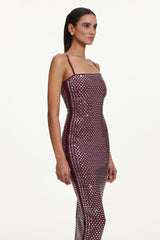Orisy Chic Contour Sleeveless Rhinestone Bandage Maxi Dress