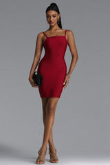Letitia Classic Contour Stripe Bandage Red Mini Dress