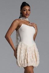 Uniko Romantic Contour Strapless Floral Bandage Mini Dress
