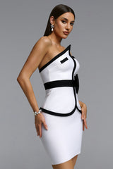Erica Classic Contour Contrast Bandage Mini Dress