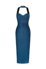 Hutuny Classic Contour Sleeveless Bandage Midi Dress
