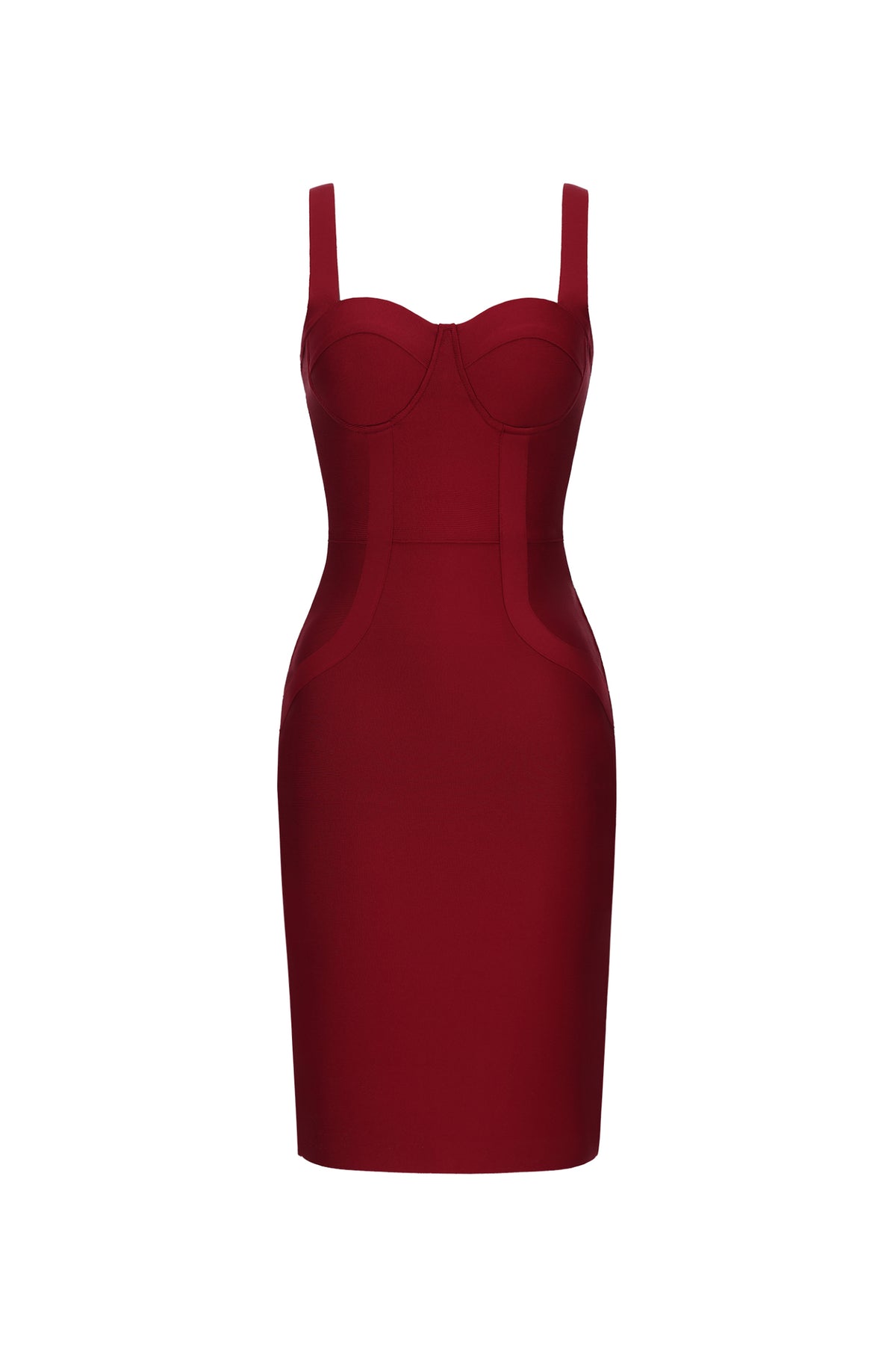 Mavis Classic Contour Sleeveless Curve Bandage Midi Dress