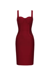 Mavis Classic Contour Sleeveless Curve Bandage Midi Dress